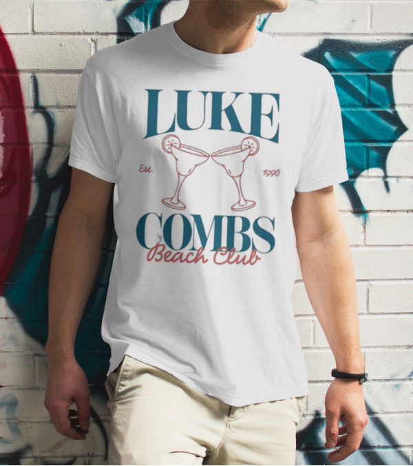 Luke Combs Beach Club Est 1990 Martini Glasses T-Shirt