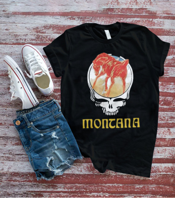 Montana United States Of Dead Horse Skull T-Shirt