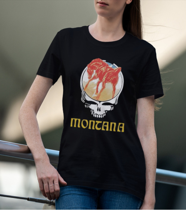Montana United States Of Dead Horse Skull T-Shirt