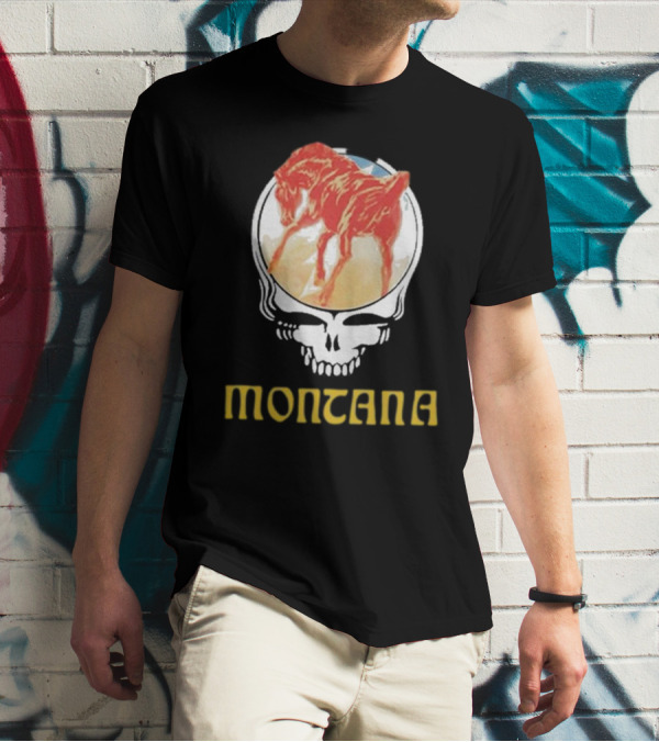 Montana United States Of Dead Horse Skull T-Shirt