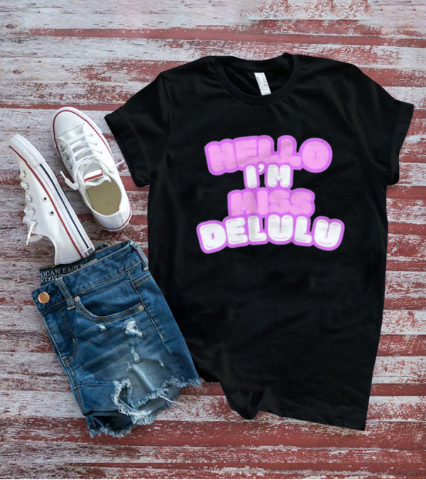 Flippa Hello I’m Miss Delulu Pastel Bubble Text T-Shirt