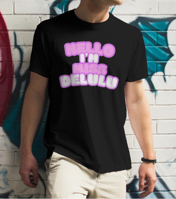 Flippa Hello I’m Miss Delulu Pastel Bubble Text T-Shirt