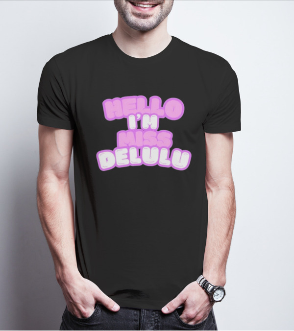 Flippa Hello I’m Miss Delulu Pastel Bubble Text T-Shirt