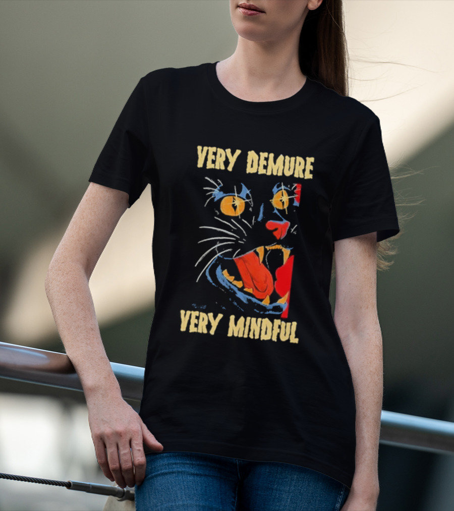 Very Demure Very Mindful Galactic Cat Face T-Shirt