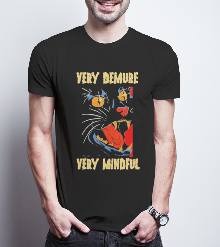 Very Demure Very Mindful Galactic Cat Face T-Shirt