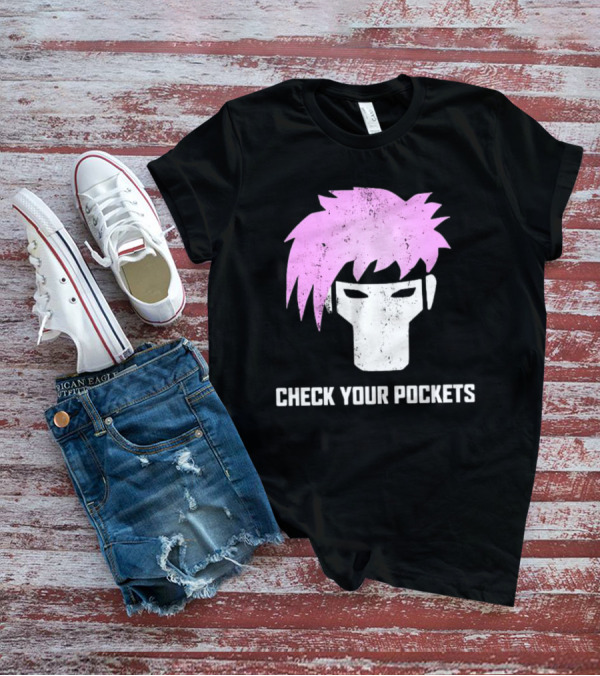 Channing Tatum Gambit Check Your Pockets Masked Pink Hair T-Shirt