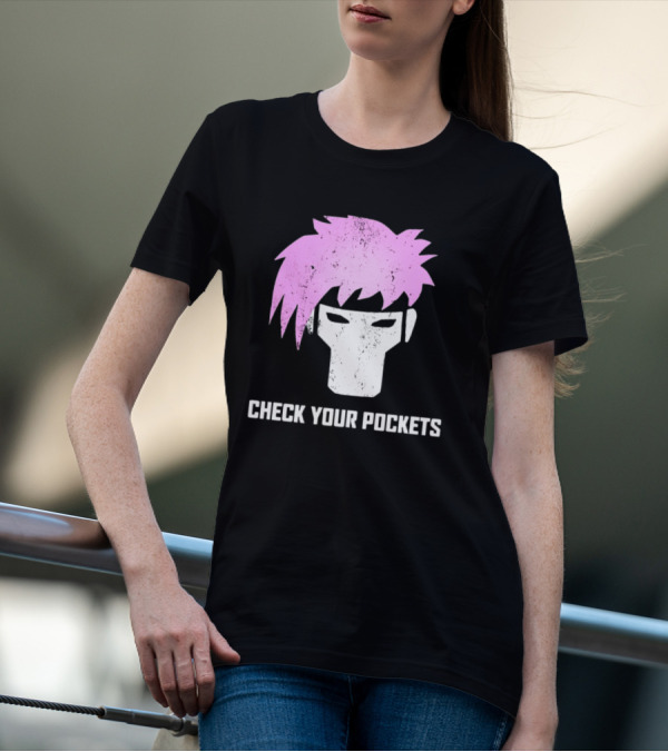 Channing Tatum Gambit Check Your Pockets Masked Pink Hair T-Shirt