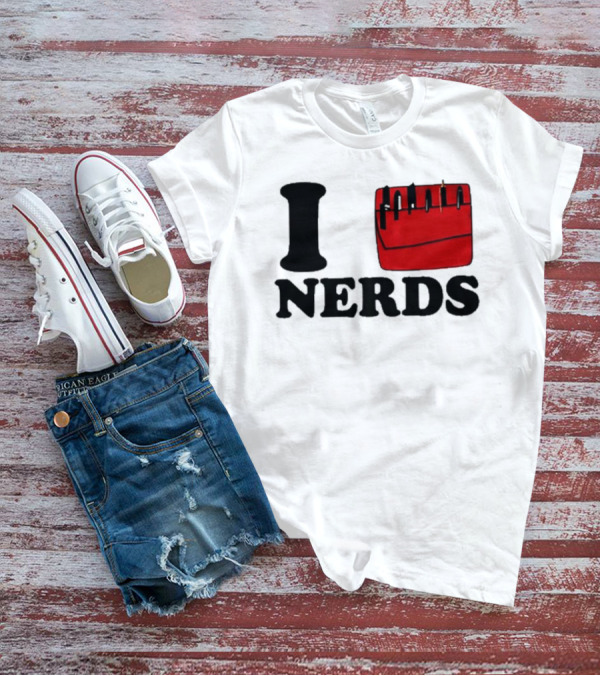 I Love Nerds Red Pocket T-Shirt