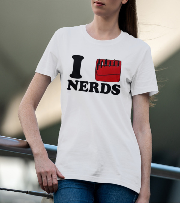 I Love Nerds Red Pocket T-Shirt