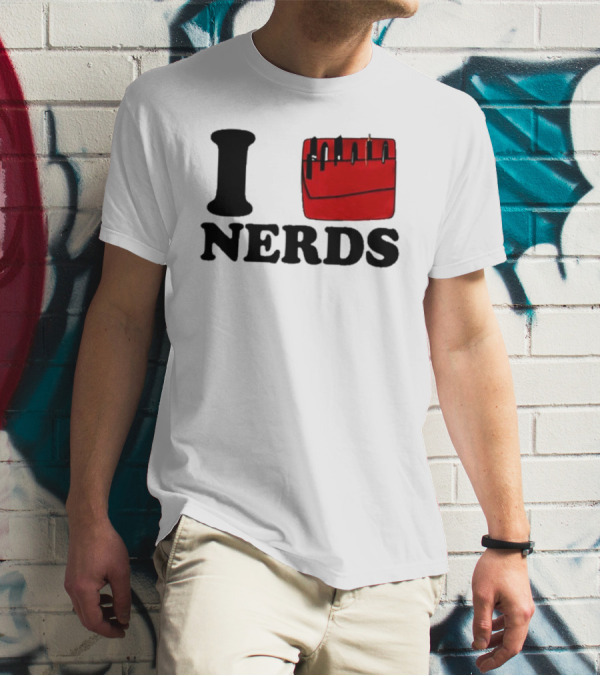 I Love Nerds Red Pocket T-Shirt