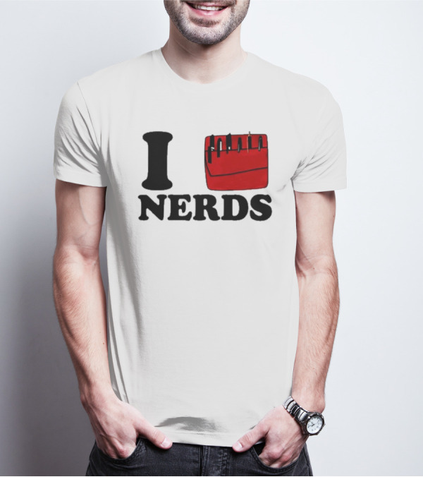 I Love Nerds Red Pocket T-Shirt