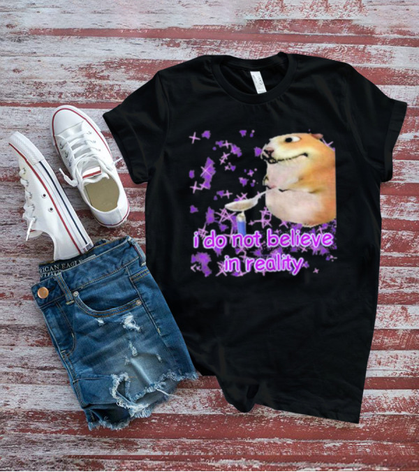 I Do Not Believe In Reality Doge Spoon Purple Stars T-Shirt