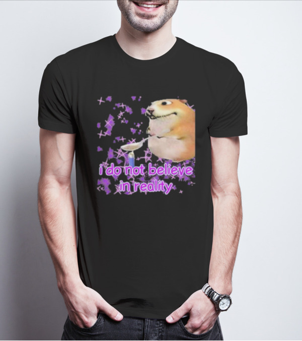 I Do Not Believe In Reality Doge Spoon Purple Stars T-Shirt