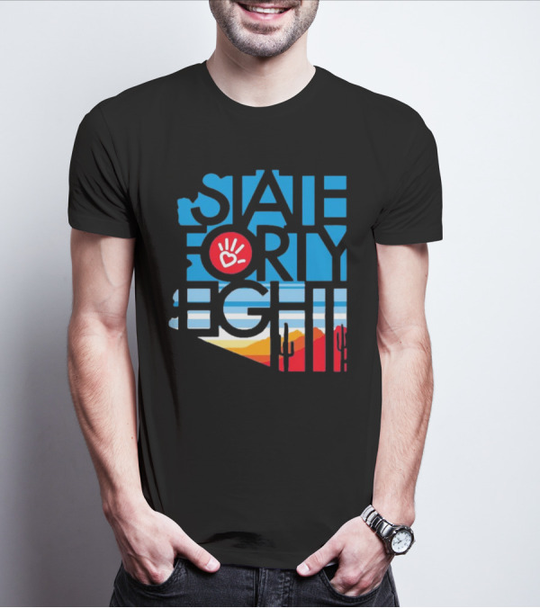 State Forty Eight Love Handprint Desert Sunset T-Shirt