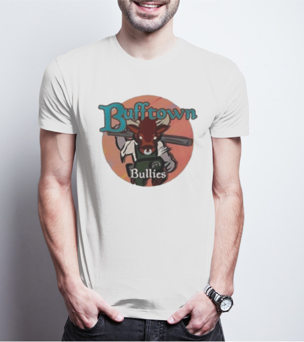 Bufftown Bullies Bull Character Holding Bat T-Shirt