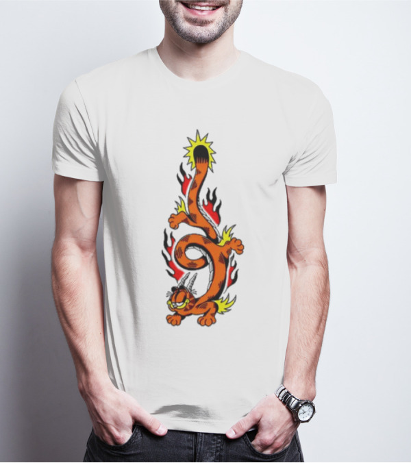 Garfield Transforming Fiery Dragon With Buggy Goods Elements T-Shirt