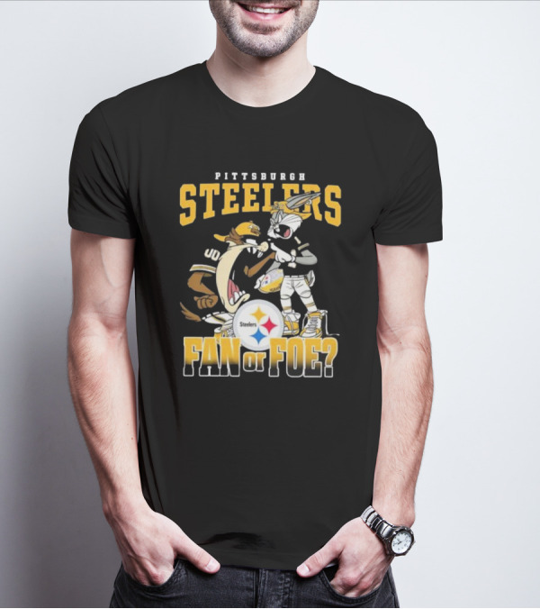 Pittsburgh Steelers Bugs Bunny Taz Fan Or Foe Showdown T-Shirt