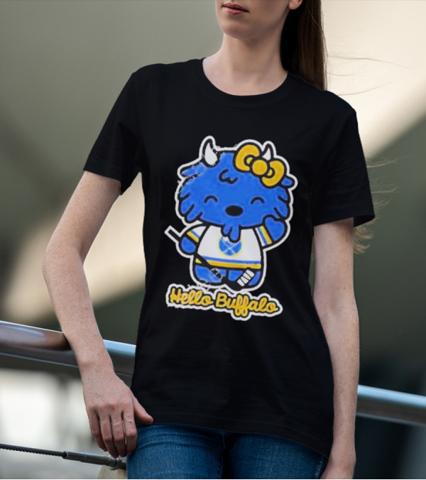 Hello Buffalo Hockey Carl Cordes Buffalo NY Artist T-Shirt