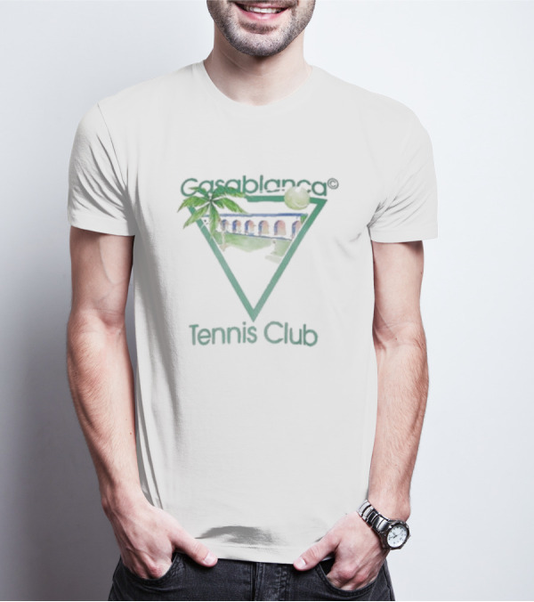 Casablanca Tennis Club Tropical Logo Triangle T-Shirt