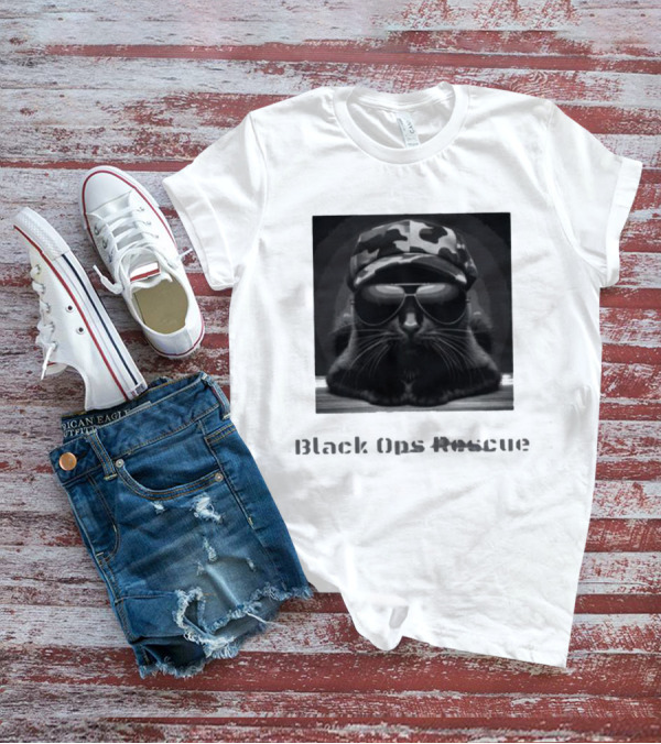 Black Ops Rescue Women’s Cat Military Style Camouflage Hat Sunglasses T-Shirt