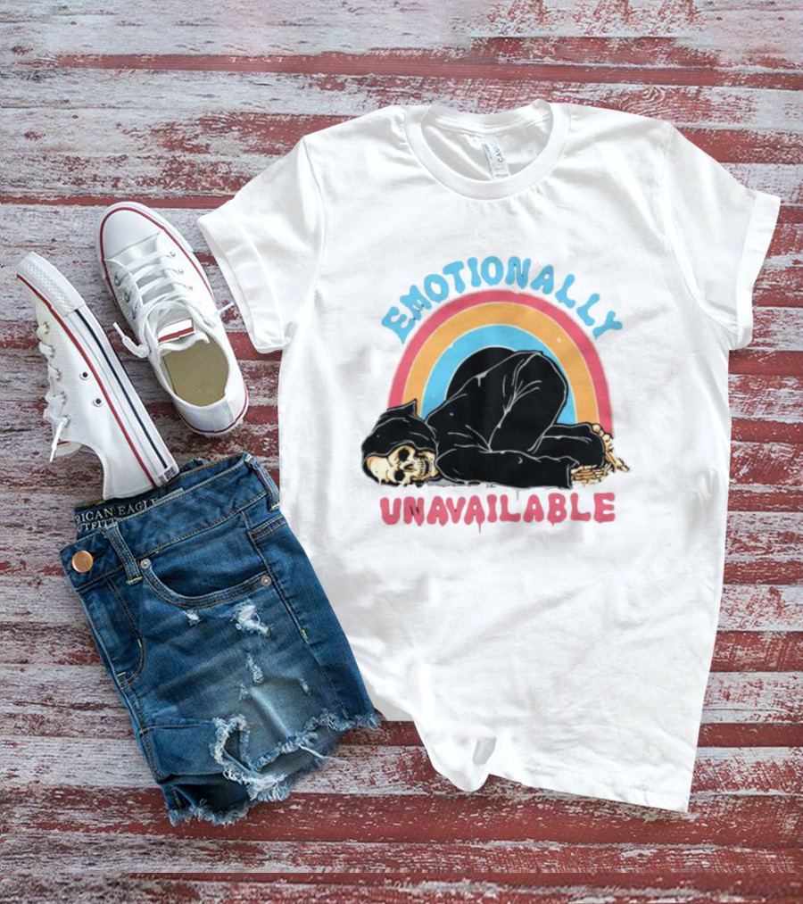 Emotionally Unavailable Skeleton Rainbow T-Shirt