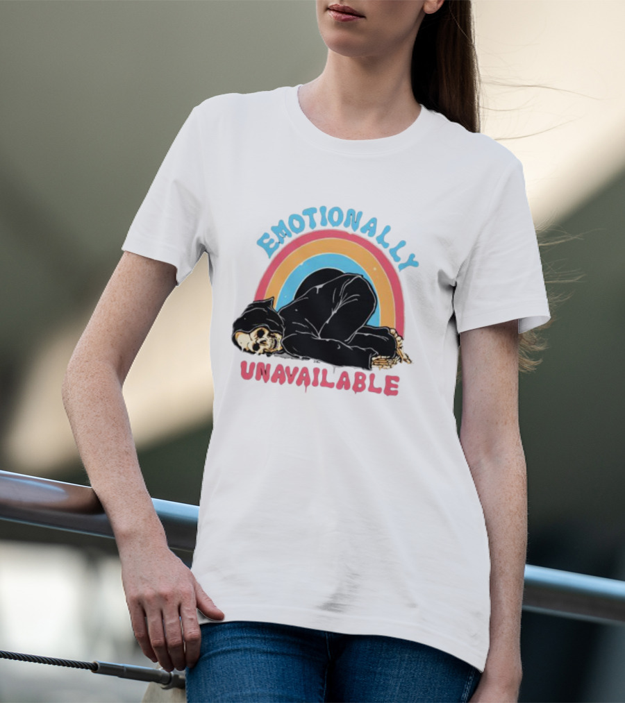 Emotionally Unavailable Skeleton Rainbow T-Shirt