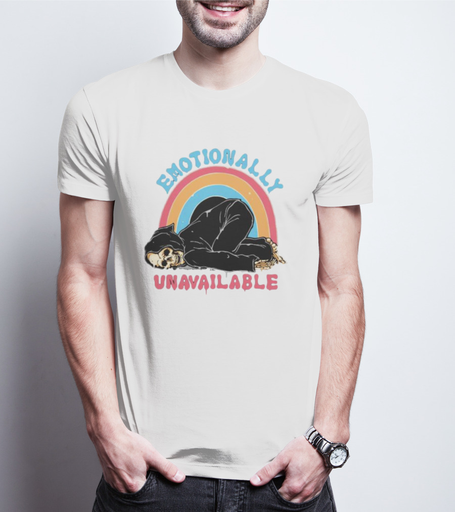 Emotionally Unavailable Skeleton Rainbow T-Shirt
