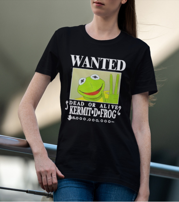 Wanted Dead Or Alive Kermit D. Frog Funnyahhtees $5,000,000,000 T-Shirt