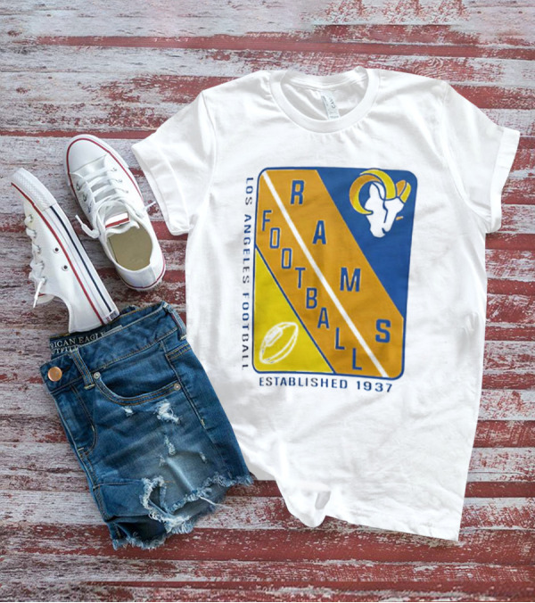 Established 1937 Los Angeles Football Rams Starter Shield Footballs T-Shirt