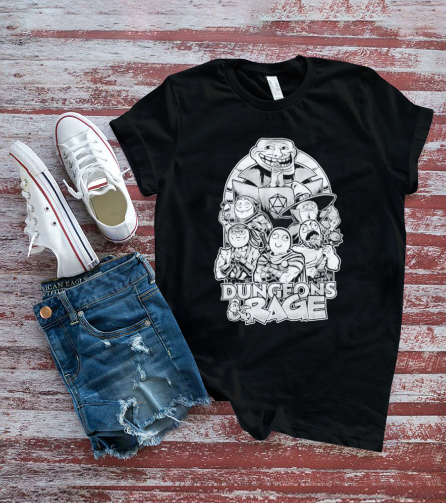 Dungeons And Rage Troll Face Meme Characters T-Shirt