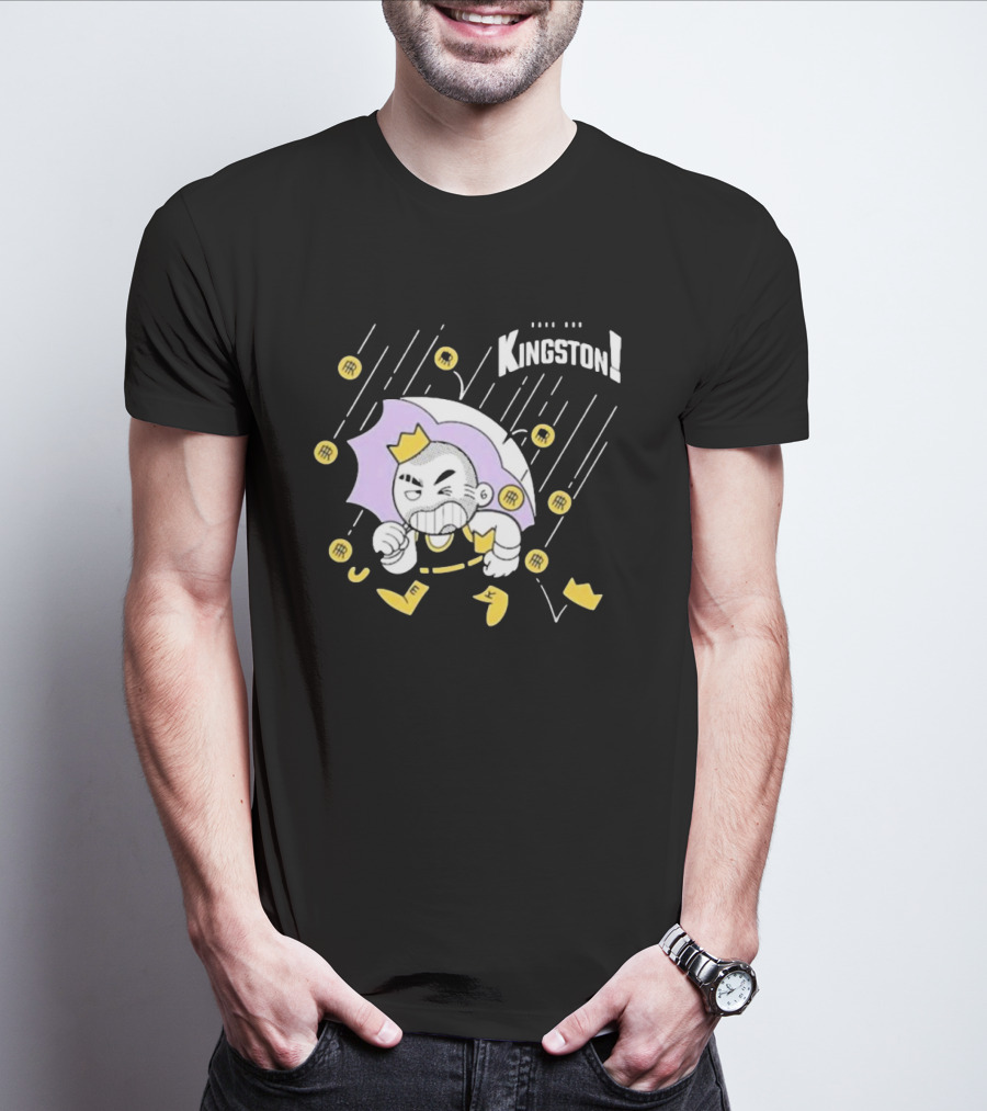 Bald Emo Kingston Character With Umbrella And Crown Symbols T-Shirt