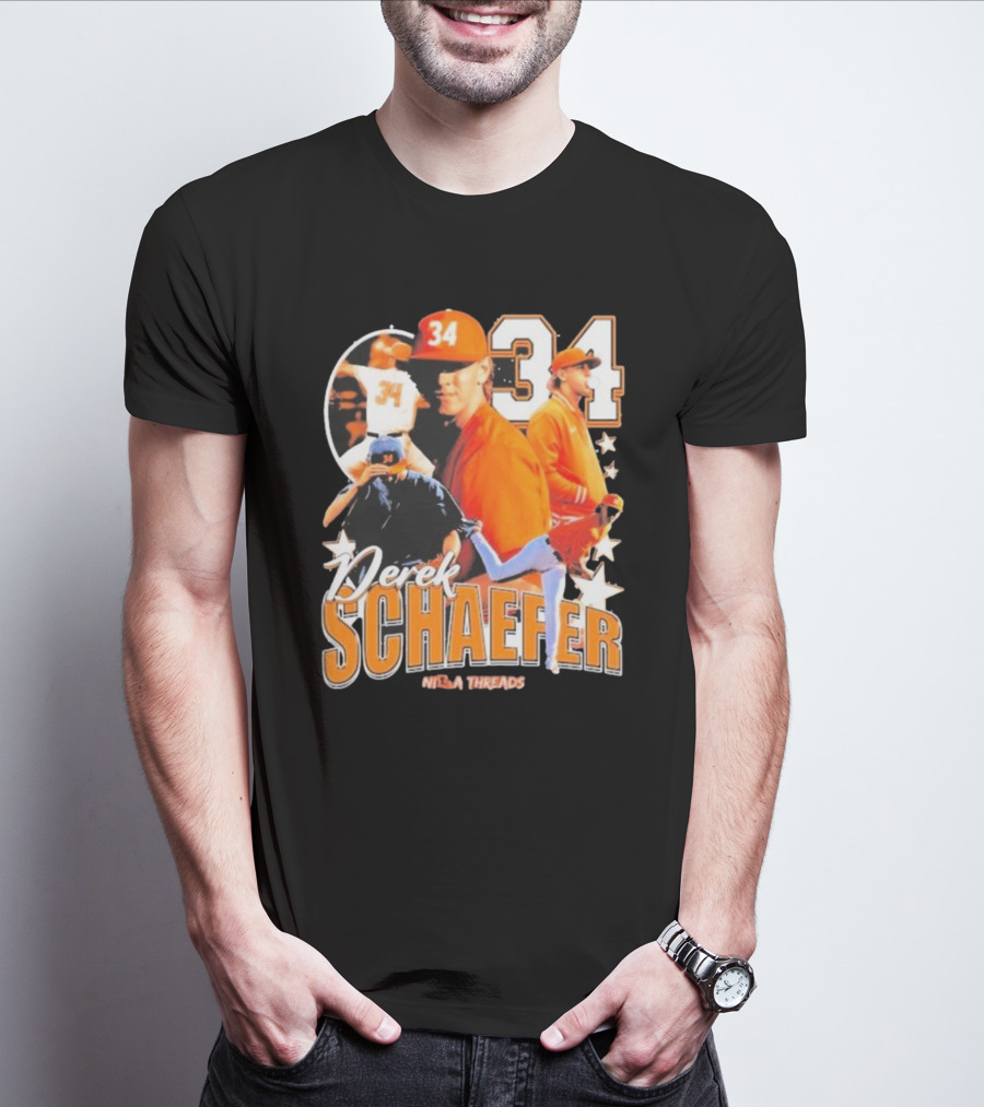 Derek Schaefer 34 Ninja Threads Baseball Star Athletic T-Shirt