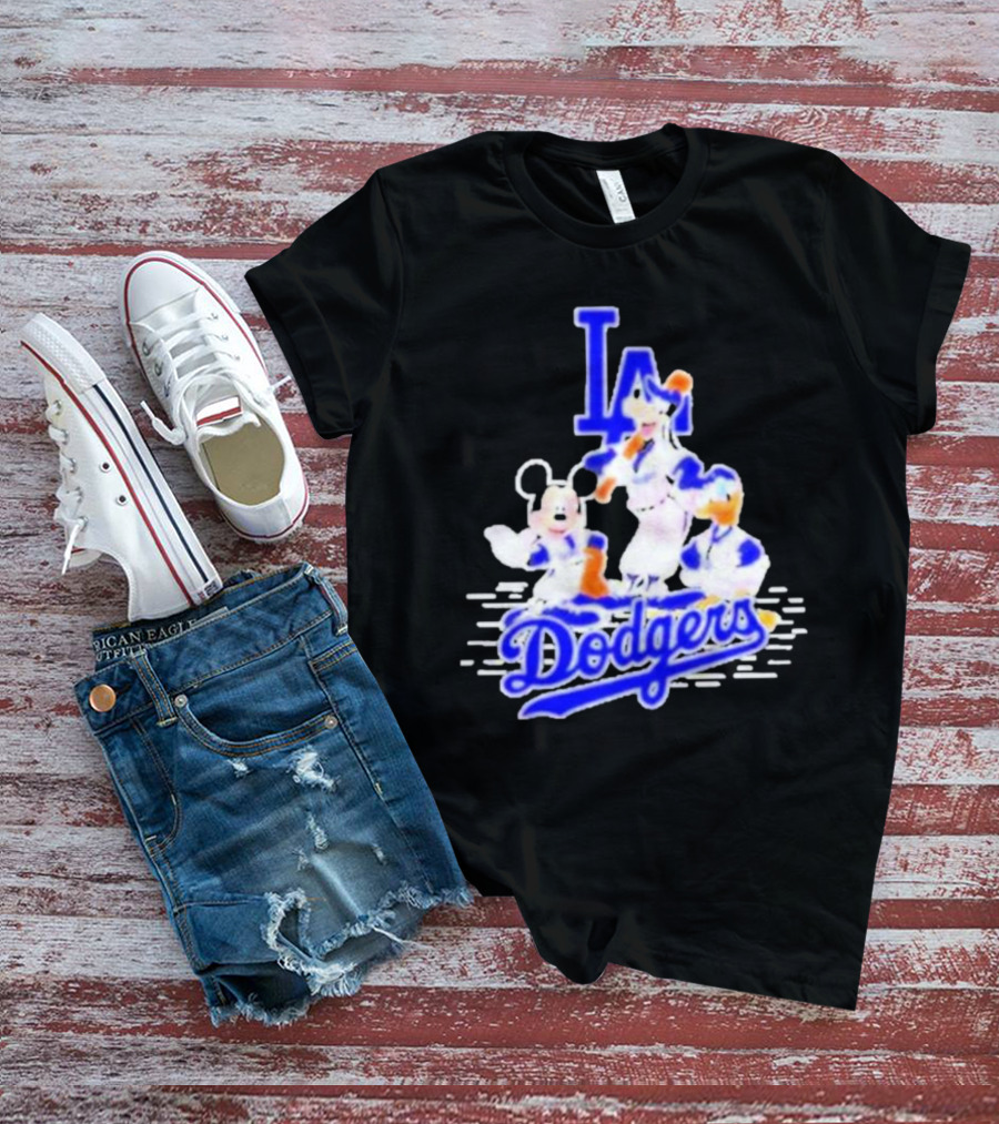 LA Dodgers Mickey And Friends Disney Baseball T-Shirt