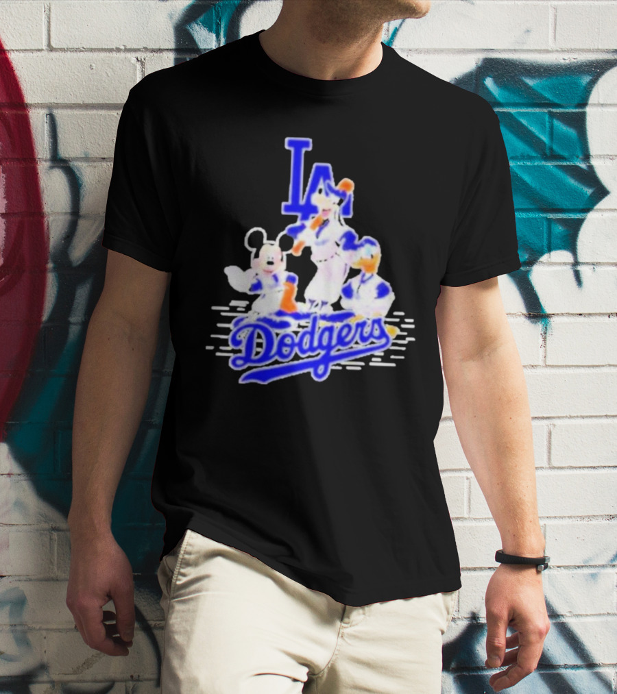 LA Dodgers Mickey And Friends Disney Baseball T-Shirt