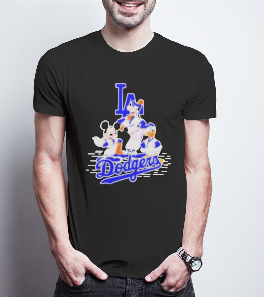 LA Dodgers Mickey And Friends Disney Baseball T-Shirt