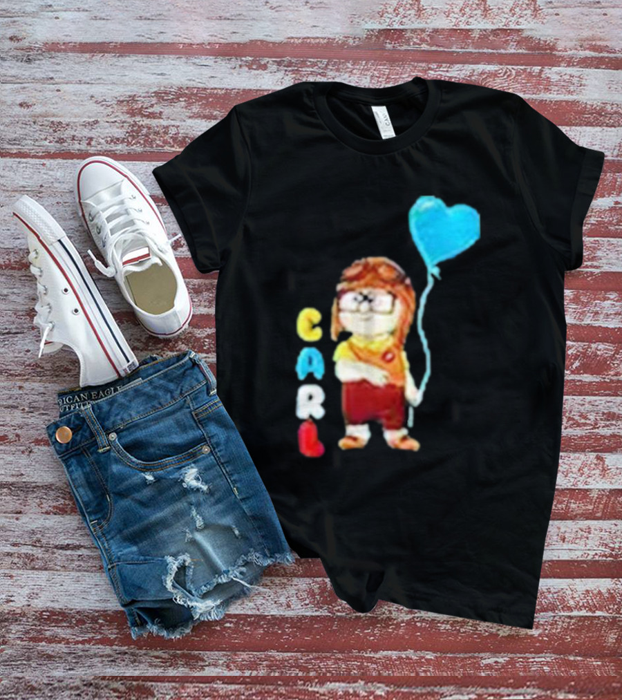 Disney Pixar Up Carl Holding Heart Balloon Couples T-Shirt