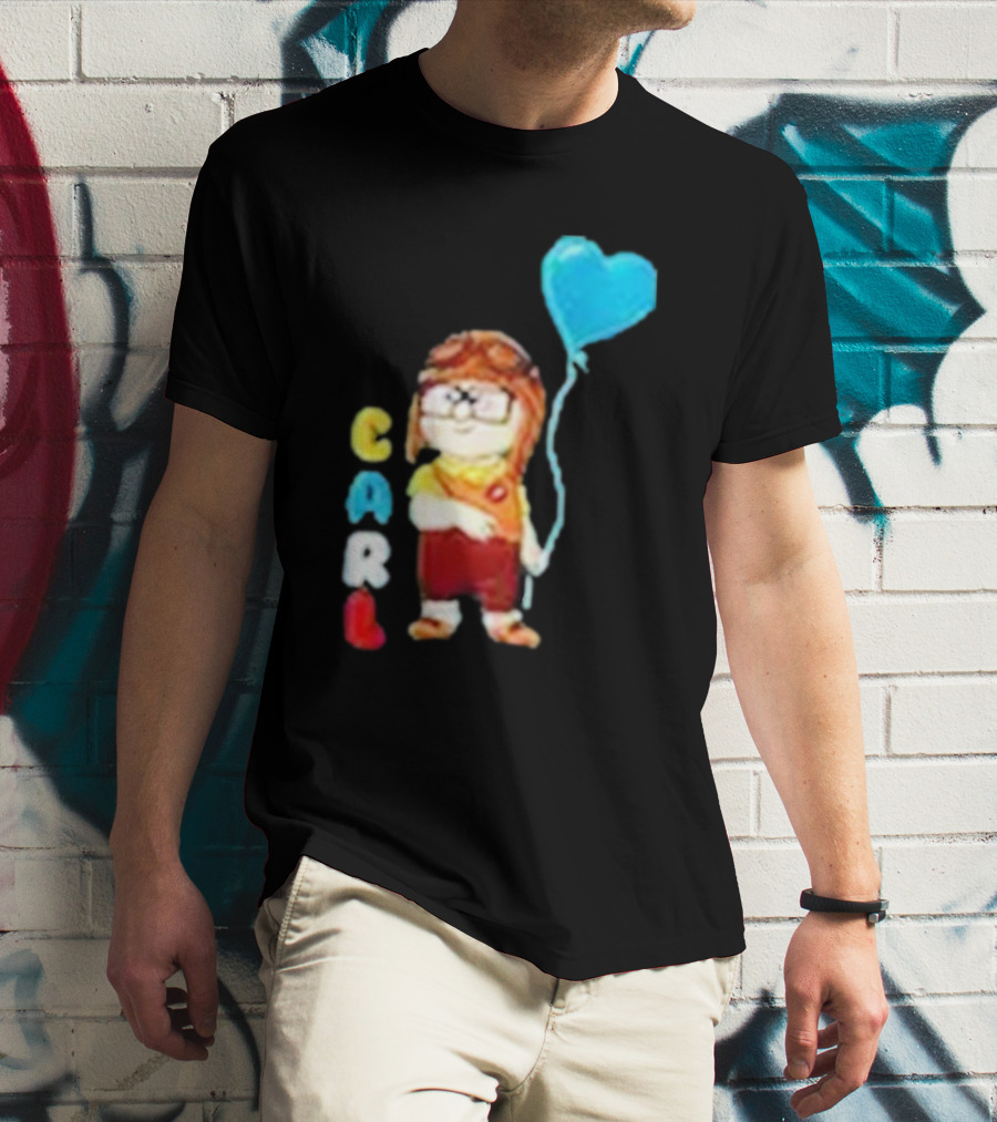 Disney Pixar Up Carl Holding Heart Balloon Couples T-Shirt