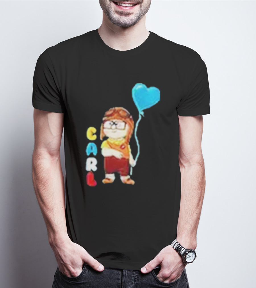 Disney Pixar Up Carl Holding Heart Balloon Couples T-Shirt