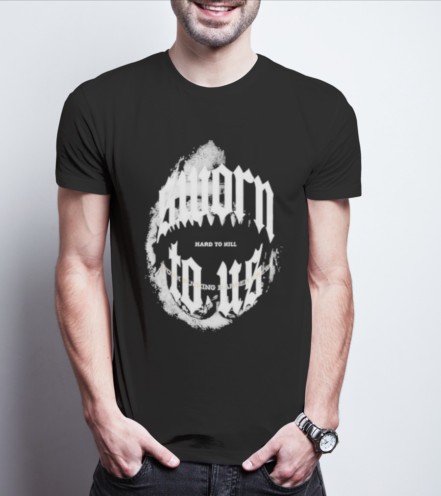 Doknowsworld Sworn To Us Hard To Kill Black Print T-Shirt