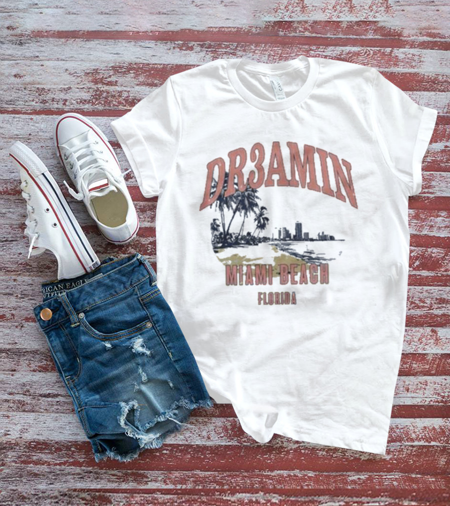 DR3AMIN Miami Beach Florida Skyline T-Shirt