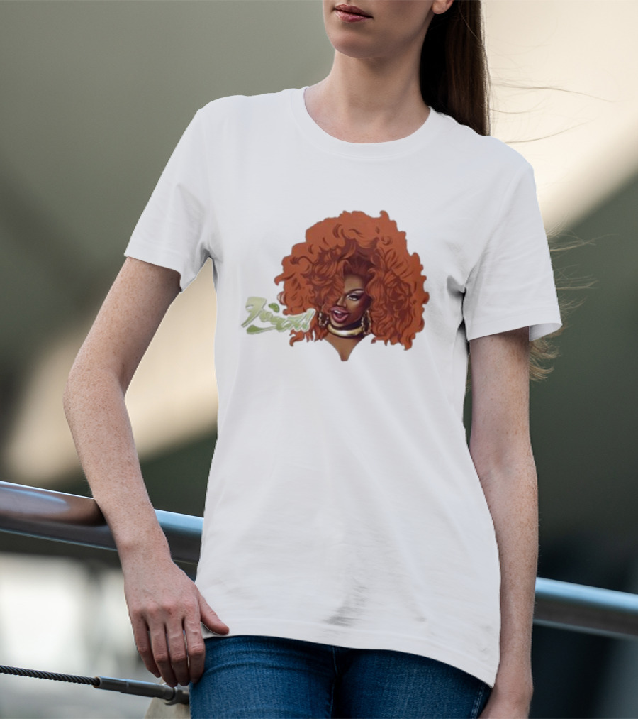Drag Queen Sunami Foam Iconic Curly Hair T-Shirt