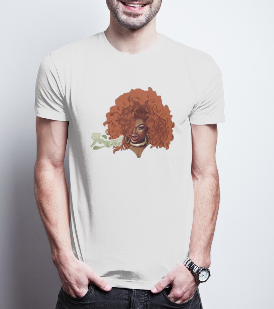 Drag Queen Sunami Foam Iconic Curly Hair T-Shirt