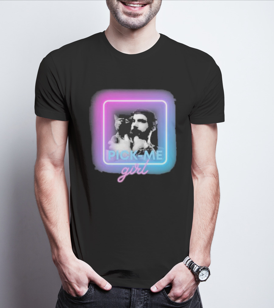 Pick Me Girl Neon Cat Square T-Shirt