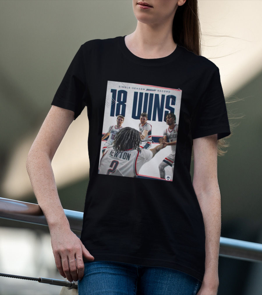 Single Season Bigeast Record 18 Wins UConn Basketball Team T-Shirt