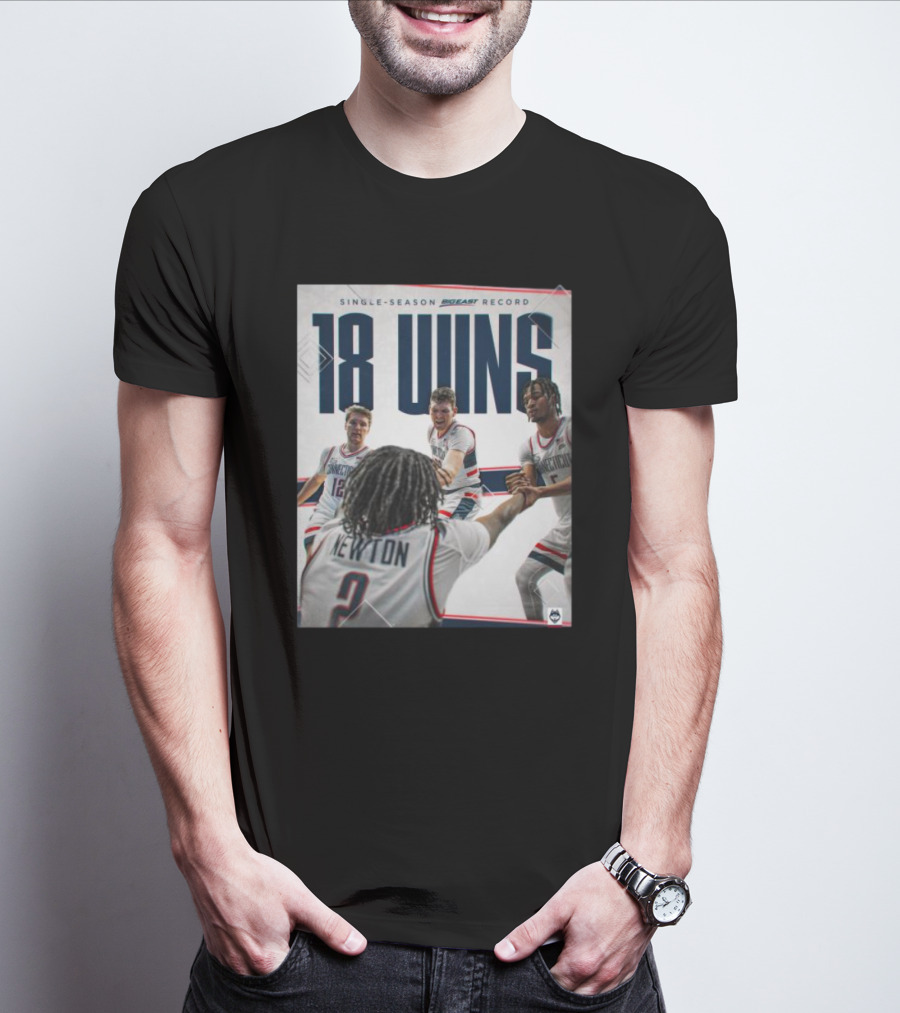 Single Season Bigeast Record 18 Wins UConn Basketball Team T-Shirt