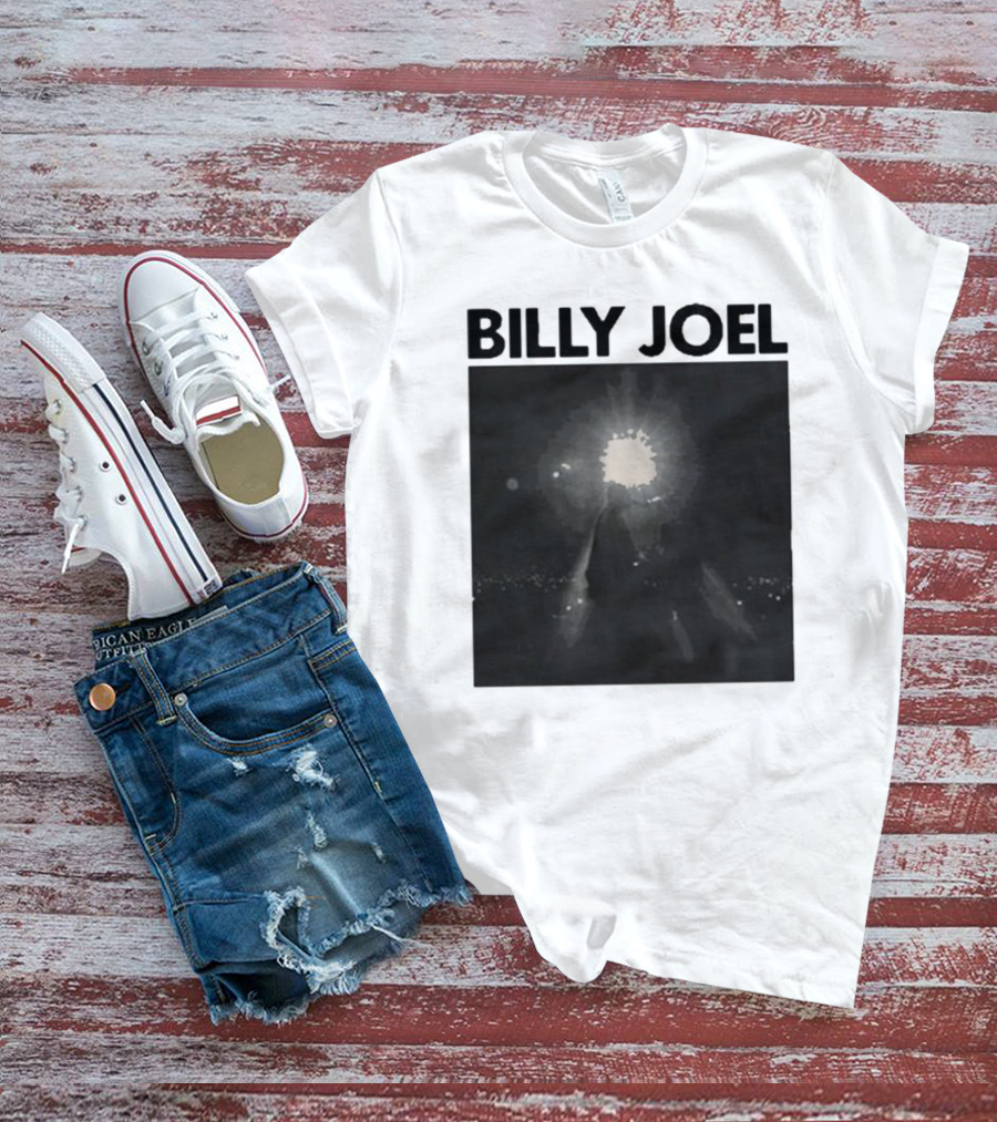 Billy Joel Concert Photo With Bright Light Backdrop T-Shirt