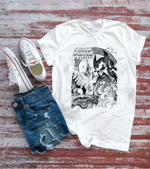 Creep Purple Records Devil Mountain Landscape With Horse And Rainbow T-Shirt