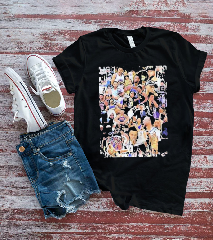Happy Birthday Stephen Curry Basketball Court Emotions Collage T-Shirt