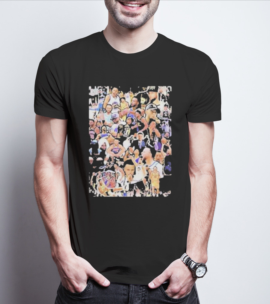 Happy Birthday Stephen Curry Basketball Court Emotions Collage T-Shirt