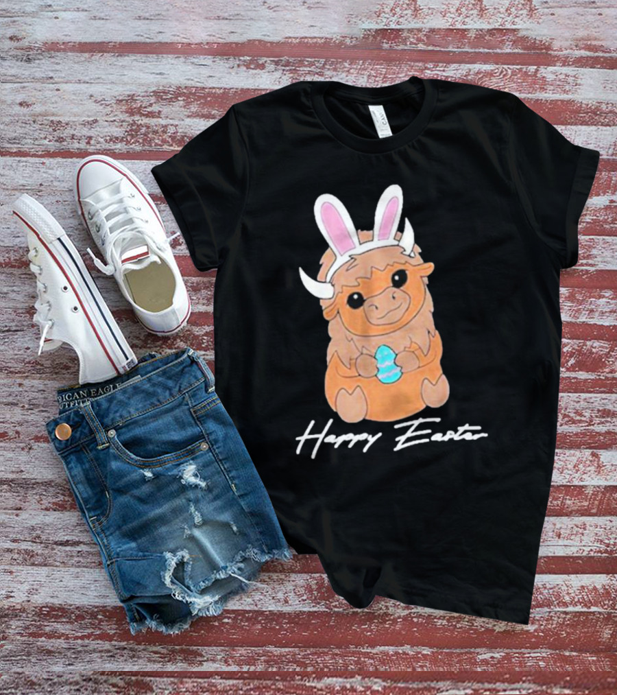 Happy Easter Buffalo Bunny With Ears And Egg T-Shirt
